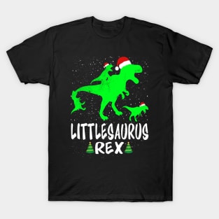 Little T Rex Matching Family Christmas Dinosaur Shirt T-Shirt